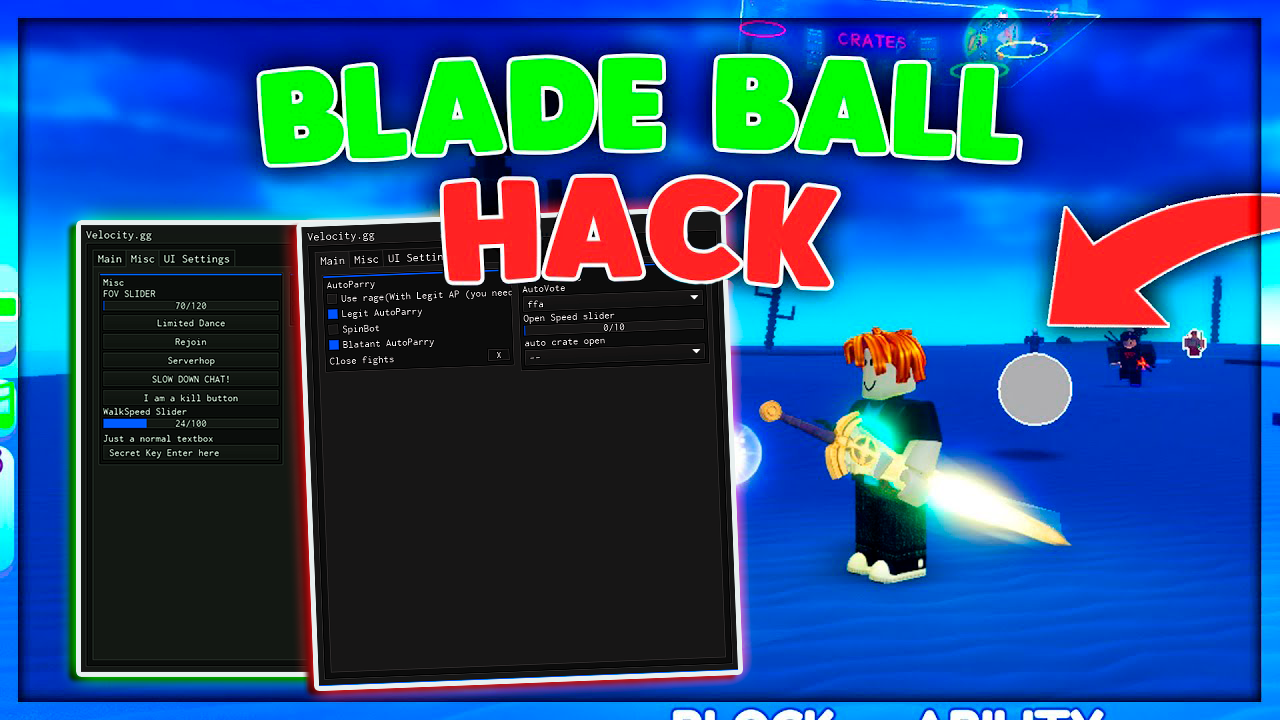 Blade Ball Script: Velocity Walkspeed, Auto Open Crates, Auto Game Mode Vote Roblox Hack PC&Mobile