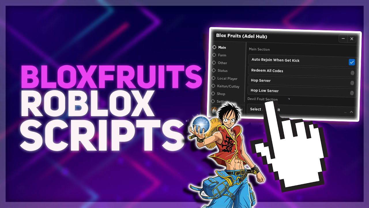 Blox Fruits Script : Adele Hub Auto Stats, Auto Farm Lvl & More Roblox Hack PC&Mobile