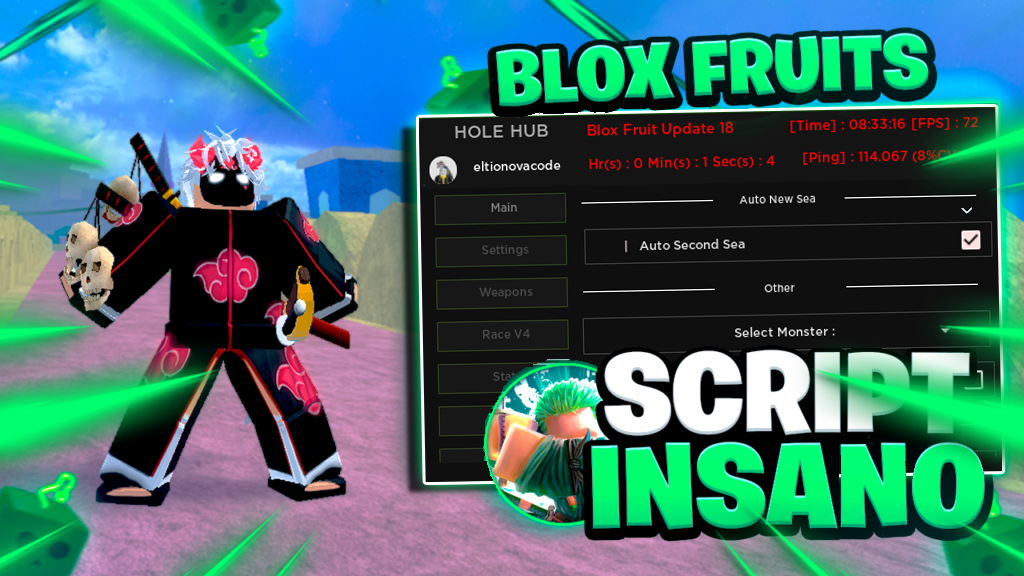 Blox Fruits Script: Hole Hub Auto Farm Level, Fast Attack & More HACK PC & Mobile