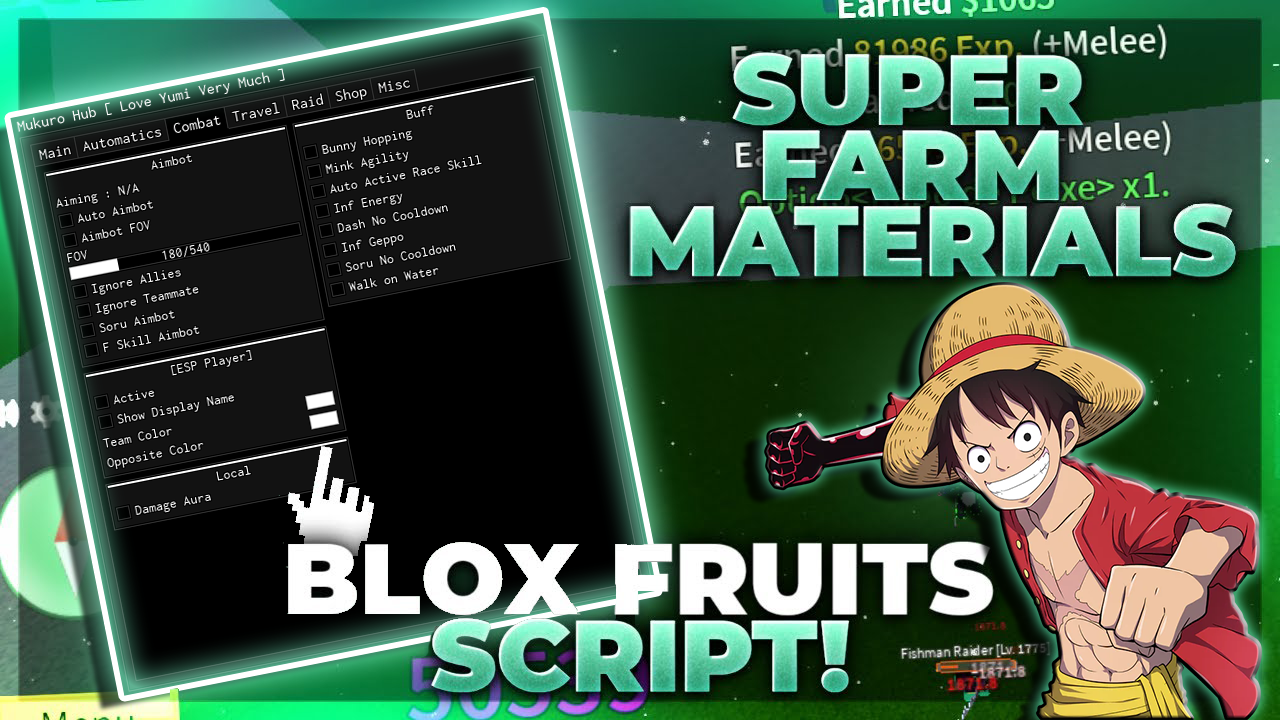 Blox Fruits Script: Mukuro Hub V2 Auto Farm Level, Teleports & More Roblox Hack