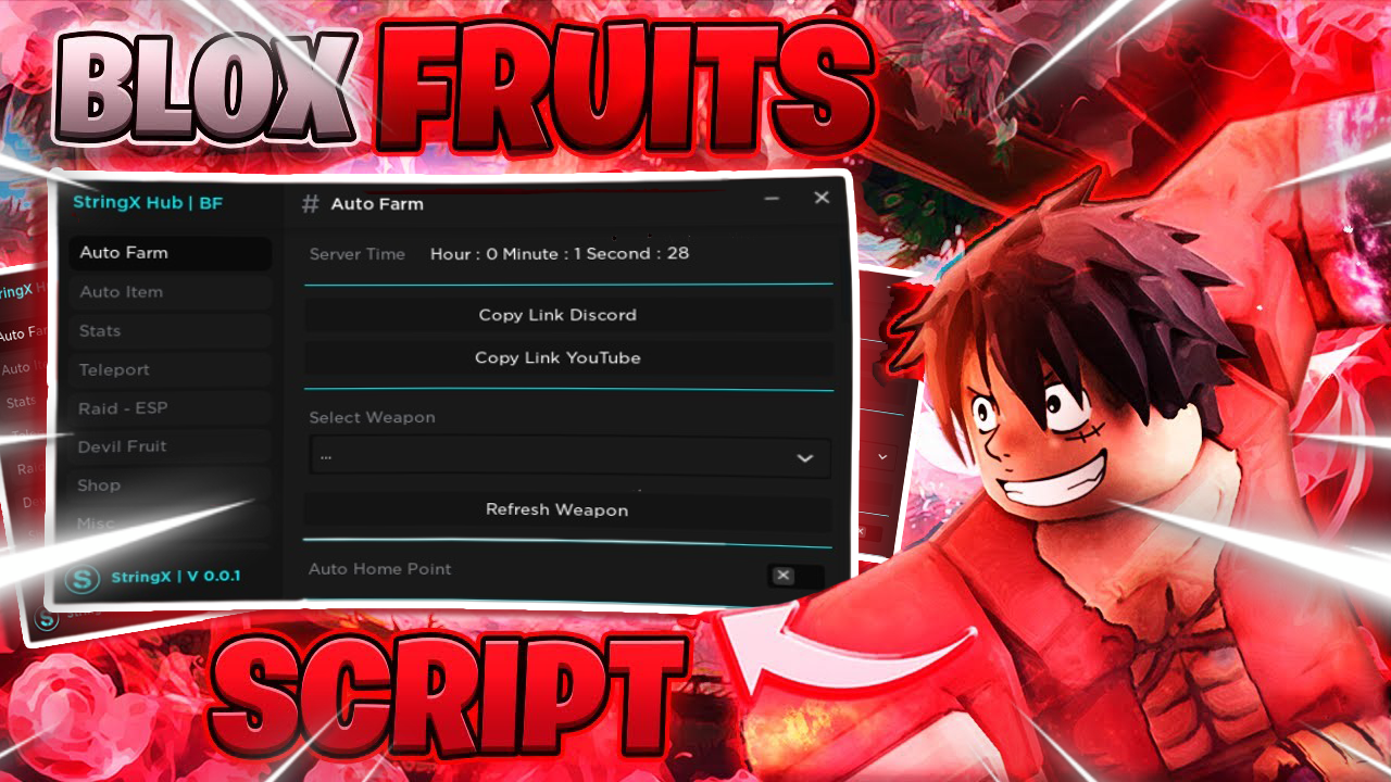 Blox Fruits Script: String X Hub Auto Farm, Auto Farm Boss & More Roblox Hack PC&Mobile