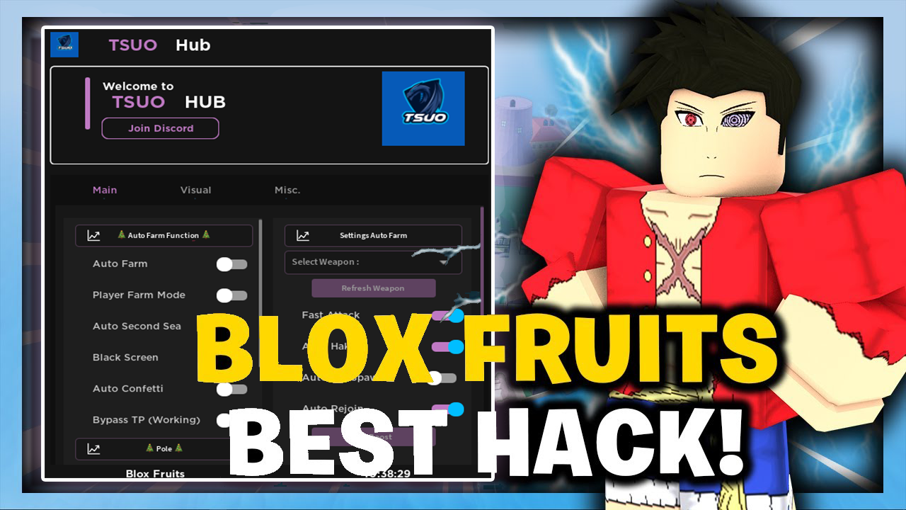 Blox Fruits Script: Tsou v2 Hub Auto Farm Level, Mob Aura & More Roblox Hack