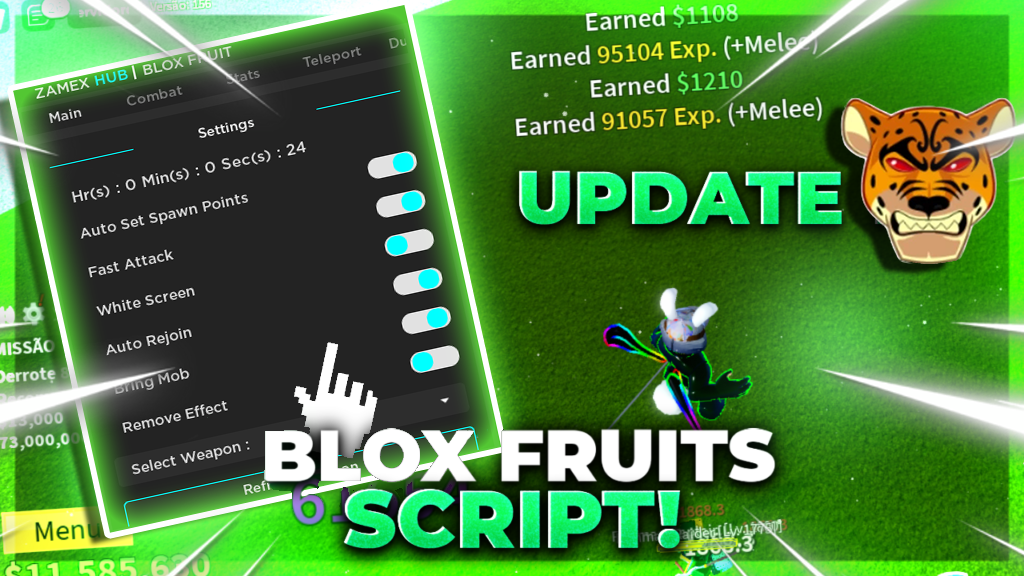 Blox Fruits Script: Zamex Hub Auto Attack, Bring Mob, Auto DeathStep Roblox Hack PC&Mobile