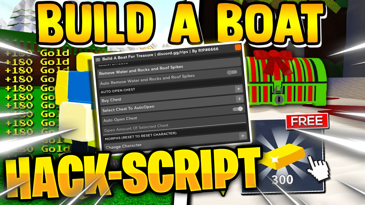 Build A Boat For Treasure Script: Auto Farm, Auto Open Chest, Auto remove water Hack PC&Mobile