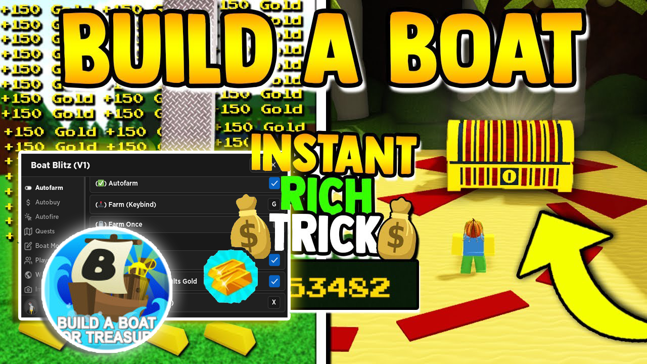 Build A Boat For Treasure Script: Boat Blitz Auto Build, Auto Buy & More Roblox Hack PC&Mobile