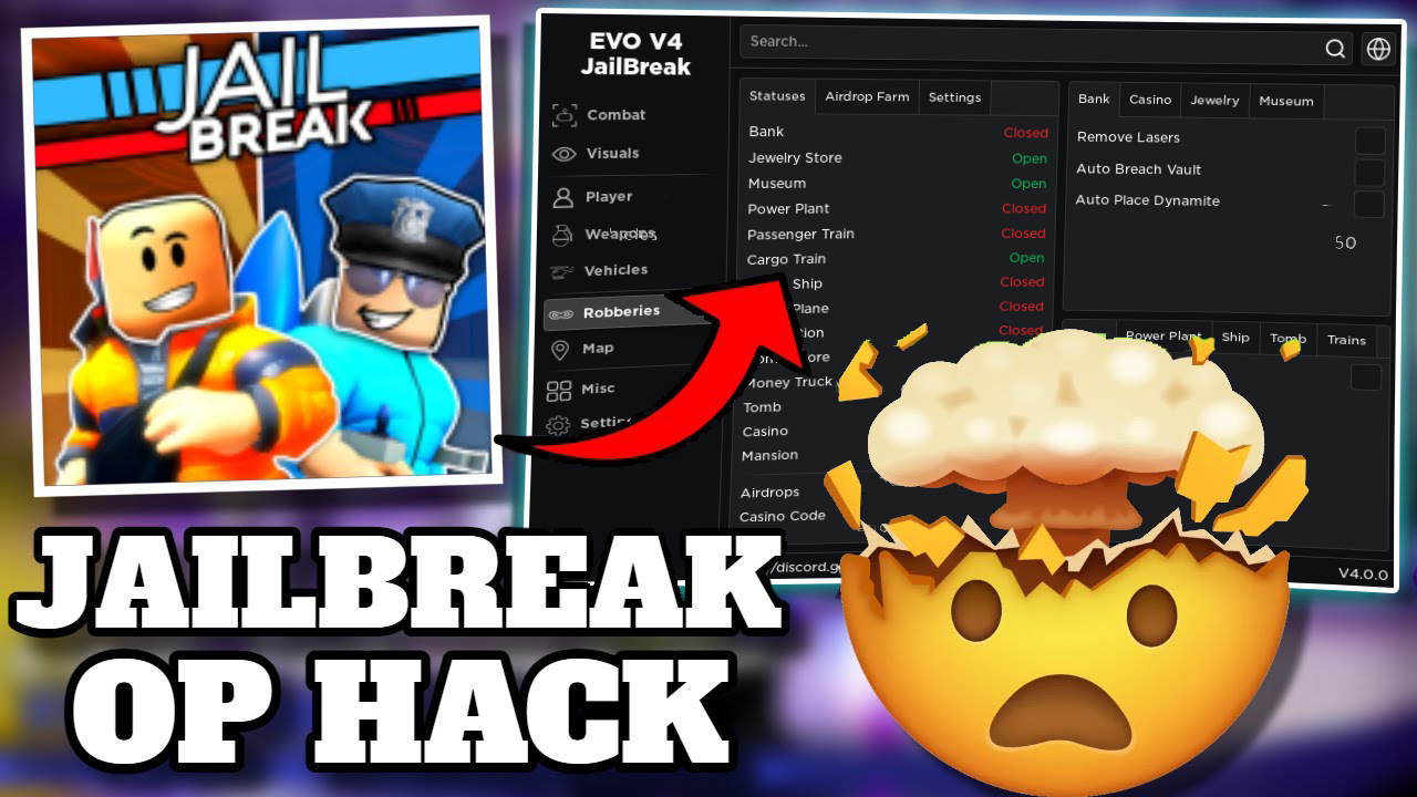 Jailbreak Script: EVO V4 ESP, Aimbot & More Roblox Hack