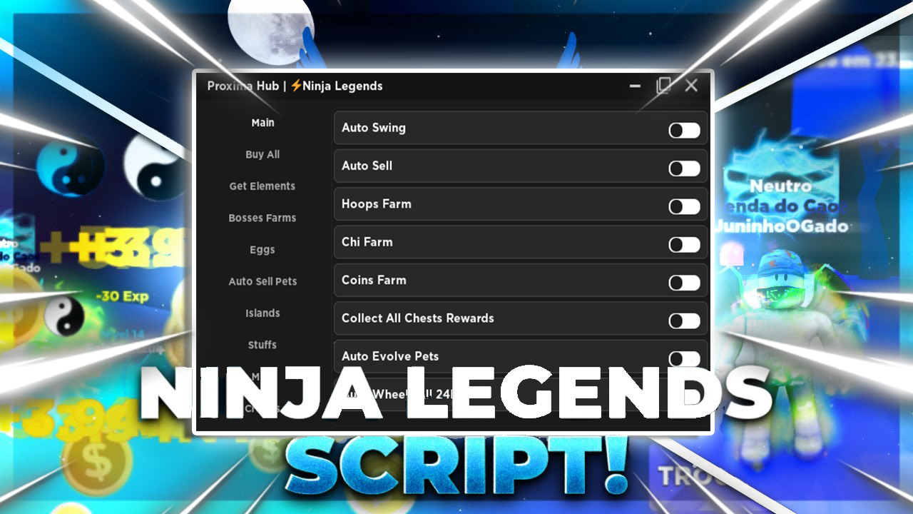 Ninja Legends Script: Proxima Hub Auto Buy, Auto Swing, Auto Hoops Farm, Infinite Spin Hack PC & MOBILE