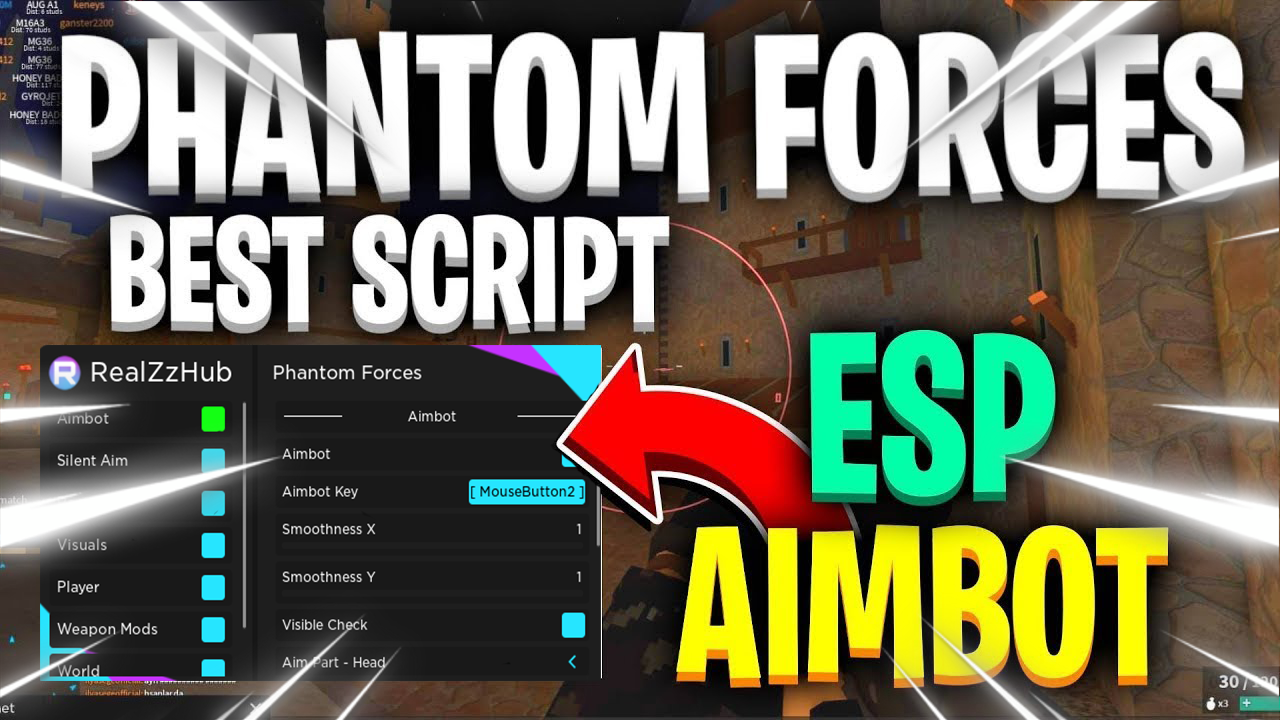 Phantom Forces Script: RealZz Hub Aimbot, Silent Aim, FOV