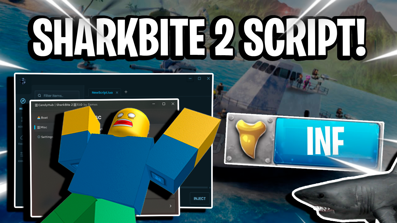 Sharkbite 2 Script: Cnady Hub Free Boats, Get All Weapons & More Roblox Hack PC&Mobile