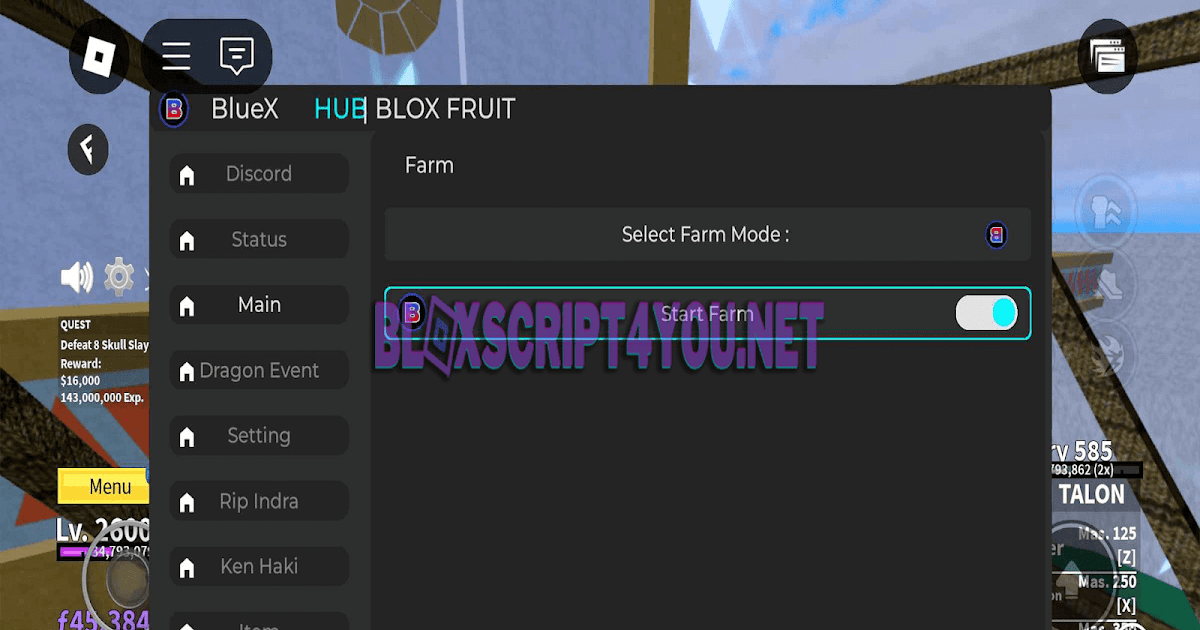 BLUE X SCRIPT BLOX FRUITS ROBLOX