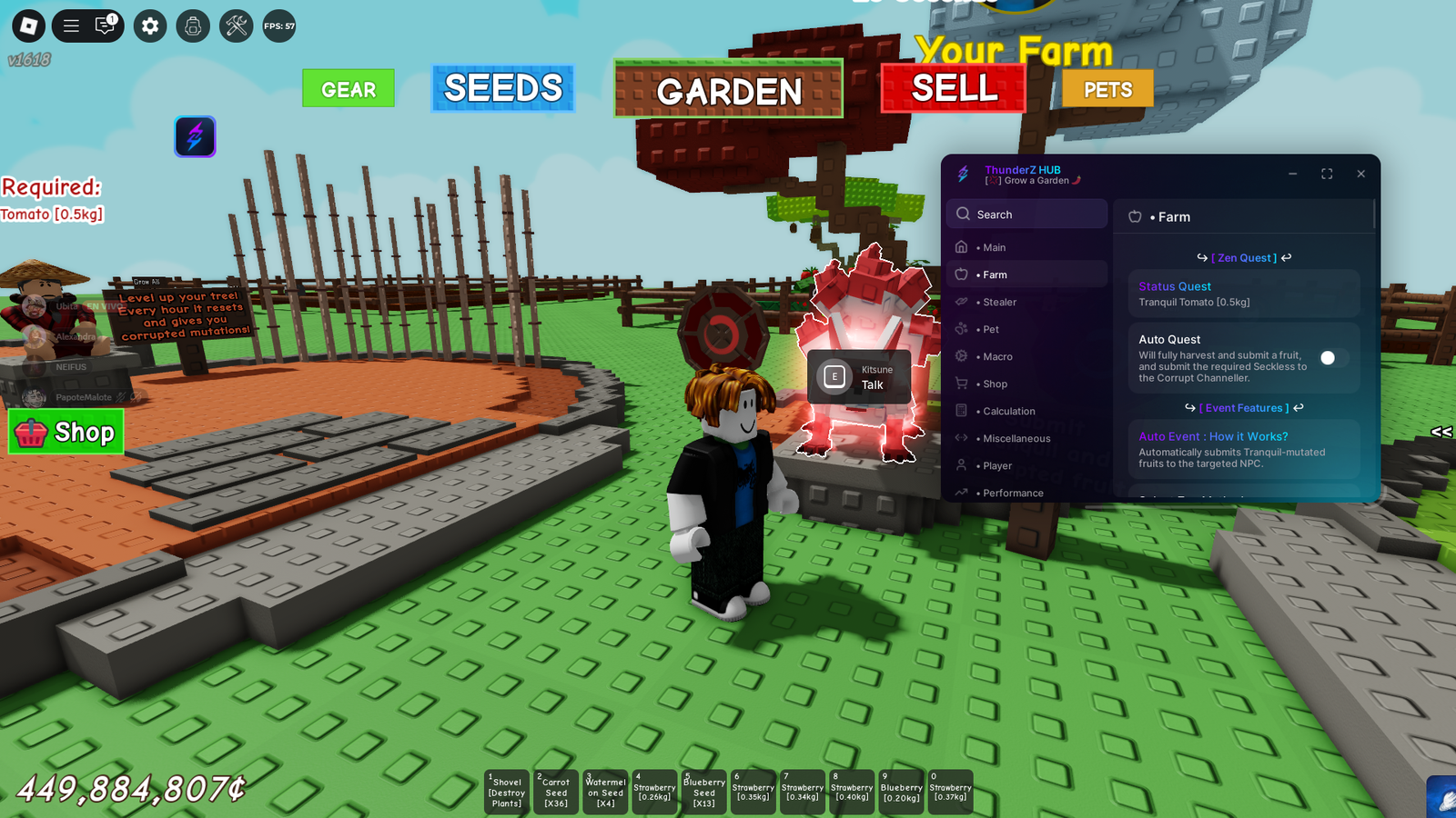 THUNDER Z SCRIPT GROW A GARDEN
