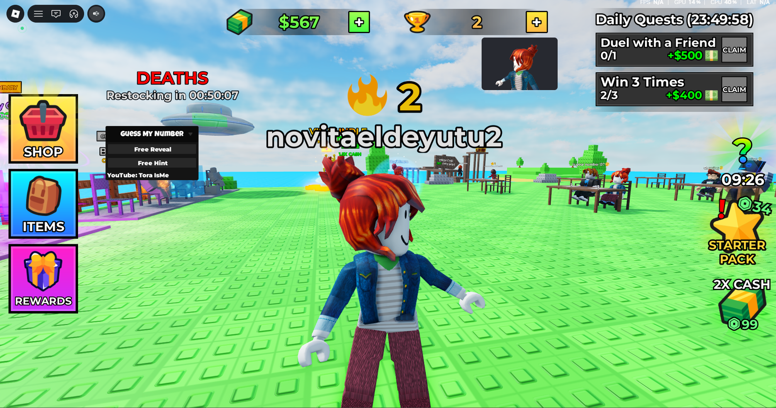 TORA HUB – GUESS MY NUMBER (ESP & SPEED) NO KEY