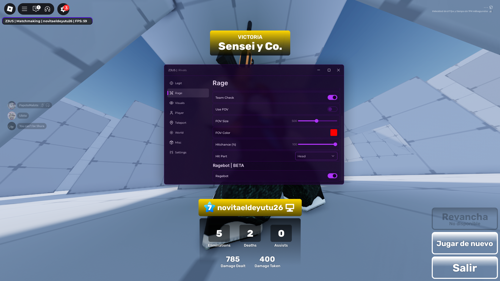 Z3US HUB SCRIPT RAGEBOT RIVALS ROBLOX