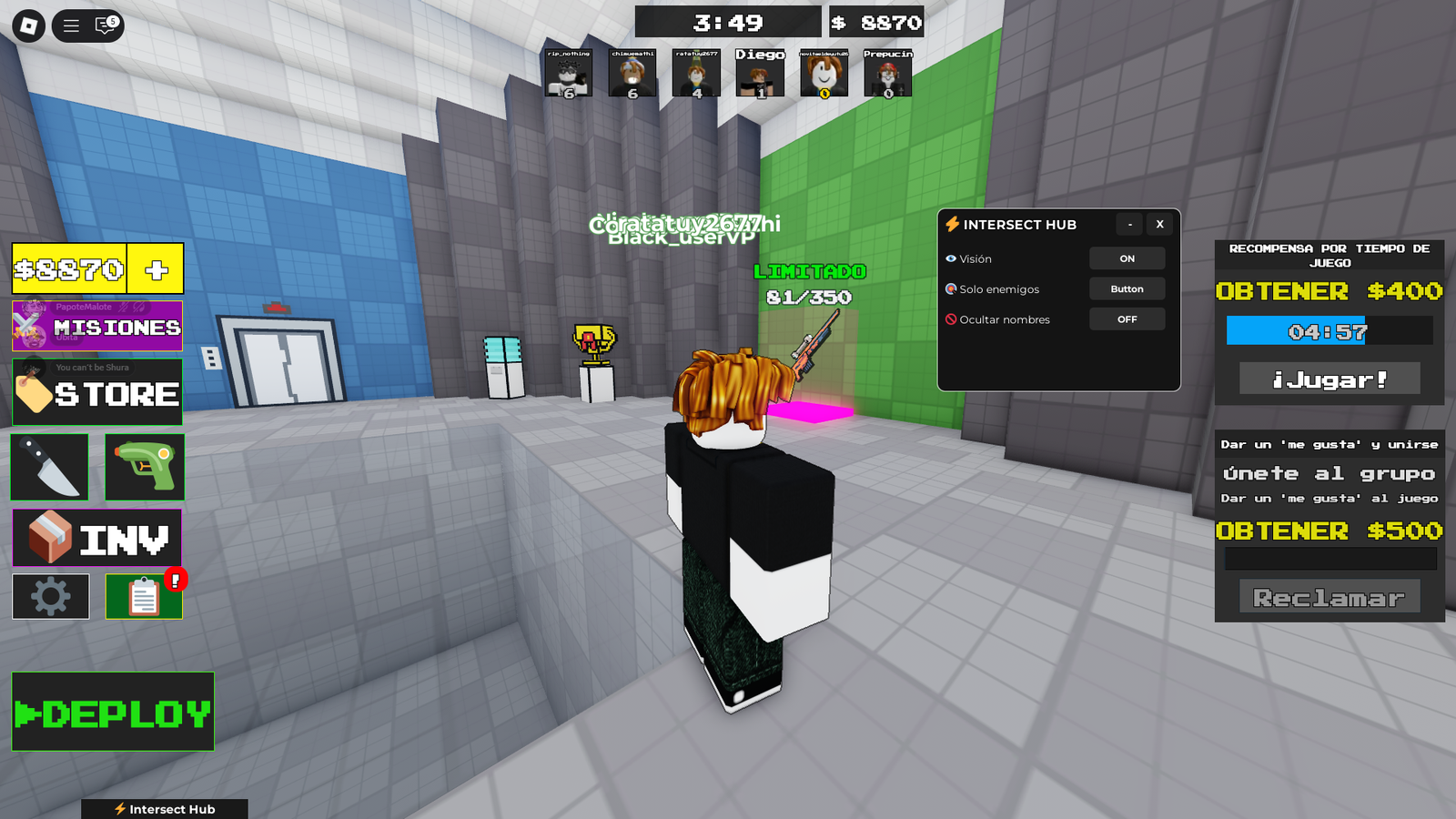 INTERSECT SCRIPT FPS FLICK WALLHACK