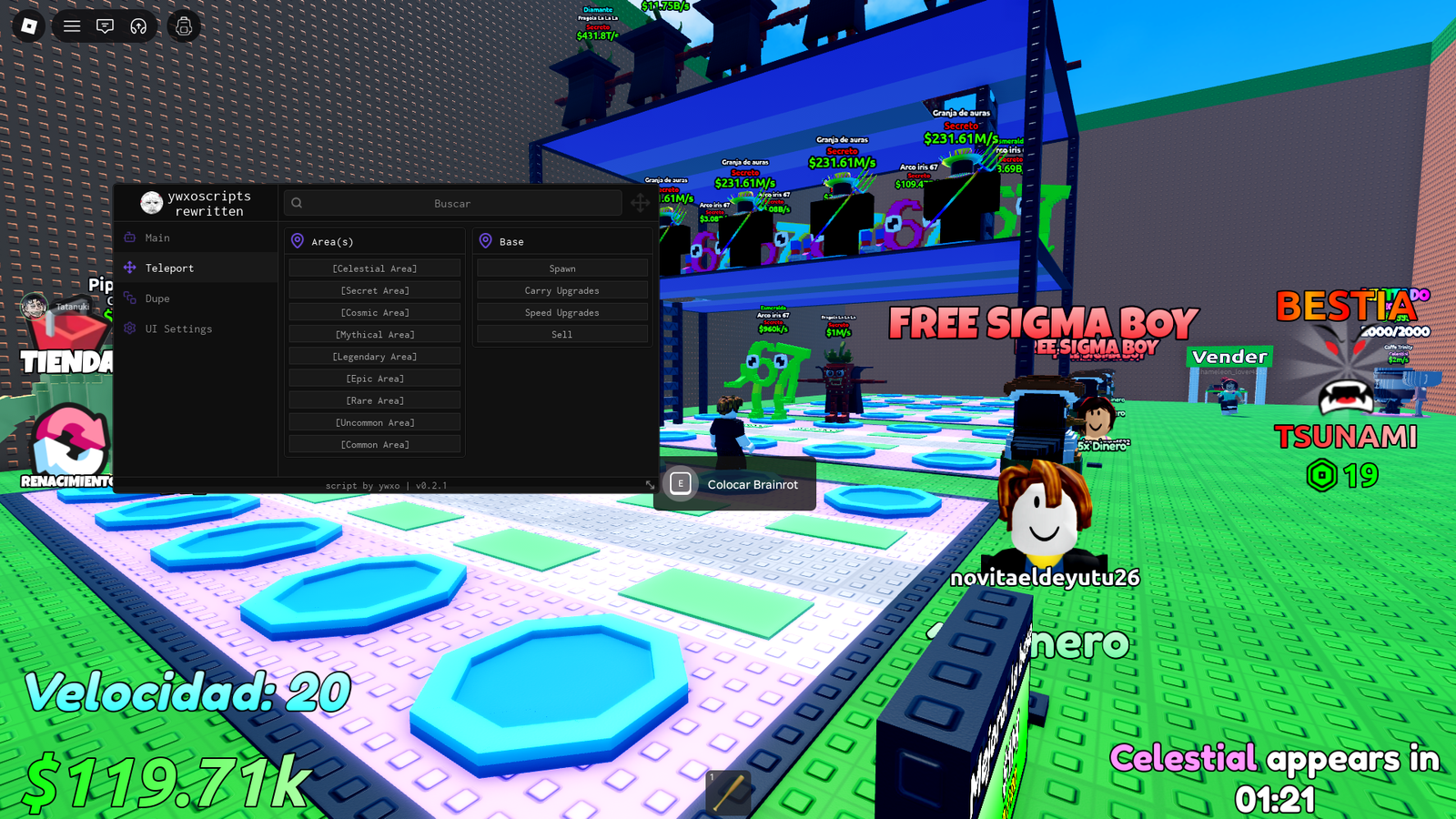 ESCAPE TSUNAMI FOR BRAINROTS | AUTO FARM GRATIS SIN KEY (ROBLOX)