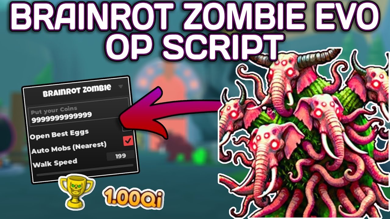 Script Brainrot Zombie Evolution Infinite Coins, Open Best Eggs, Auto Mobs
