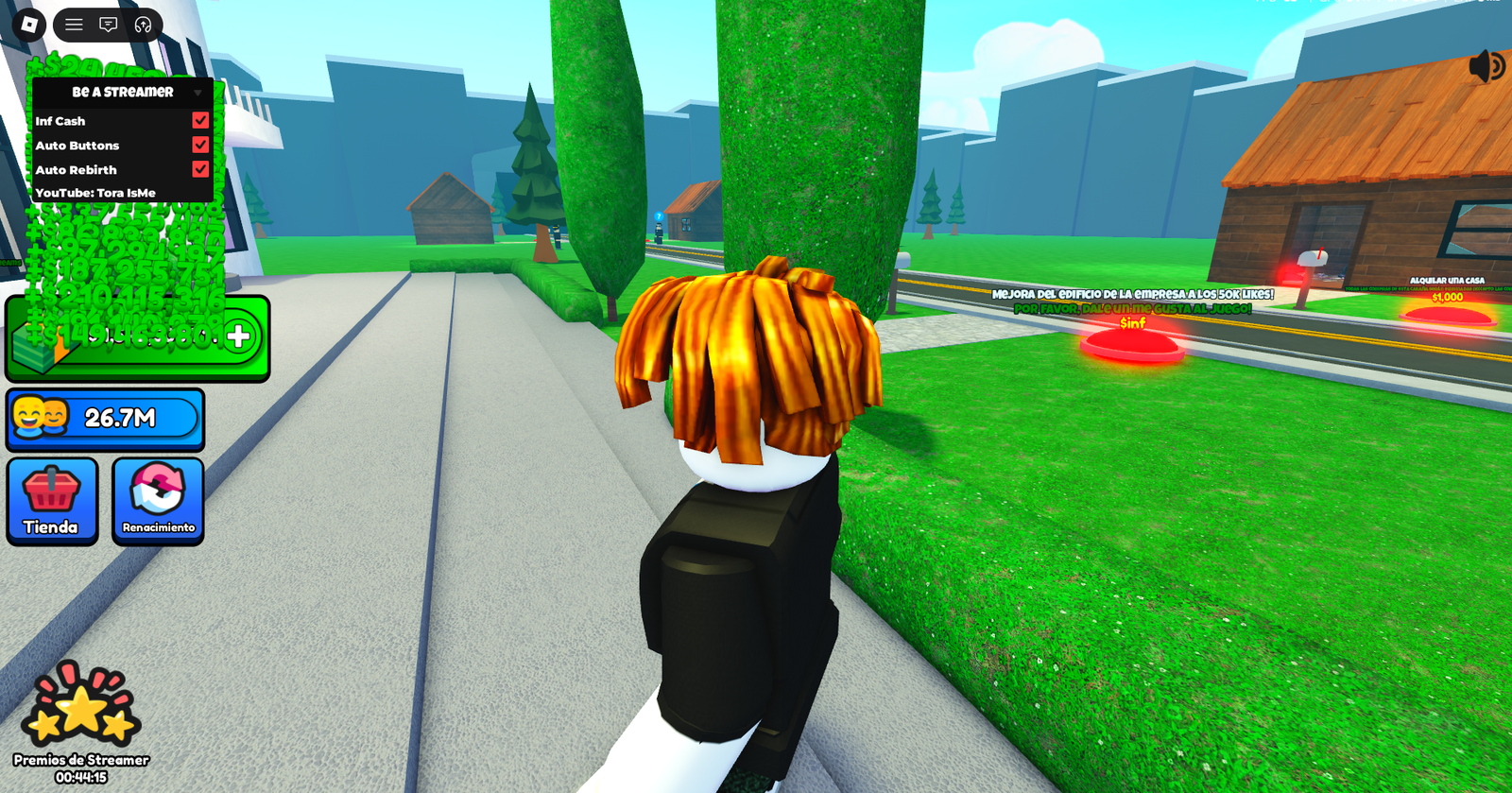 BE A STREAMER SCRIPT INFINITE MONEY